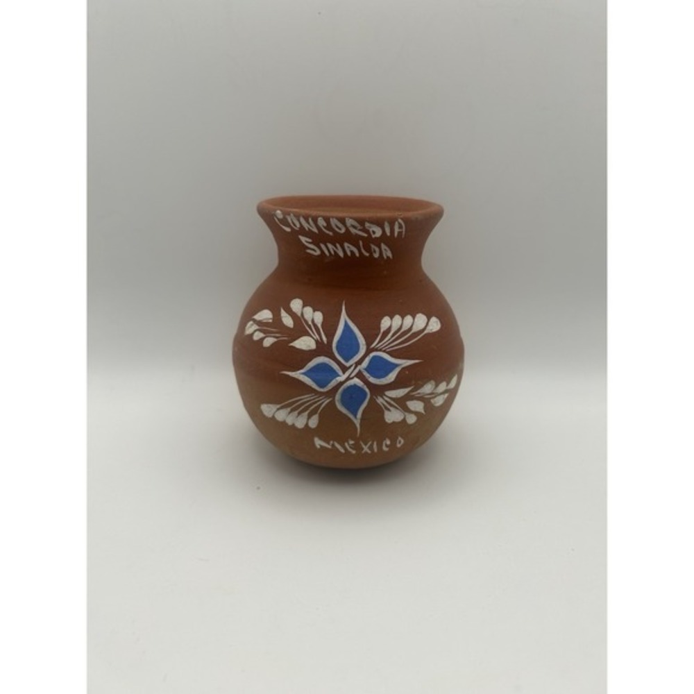 Hand Painted‎ Clay Pot Pottery Vase Mini Pot Decor Mexico Artist Signed